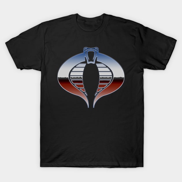 Retro Red Chrome Cobra T-Shirt by SimonBreeze